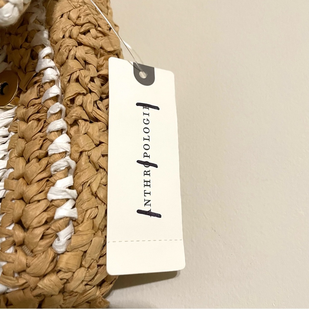 Anthropologie Striped Raffia Shoulder Bag - Picture 6 of 12